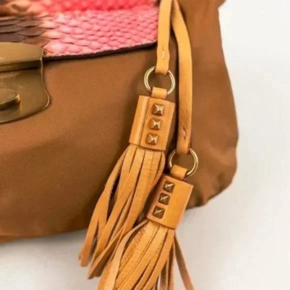 Prada Brandy Tessuto Python Chain Shoulder Bag - Picture 8 of 13